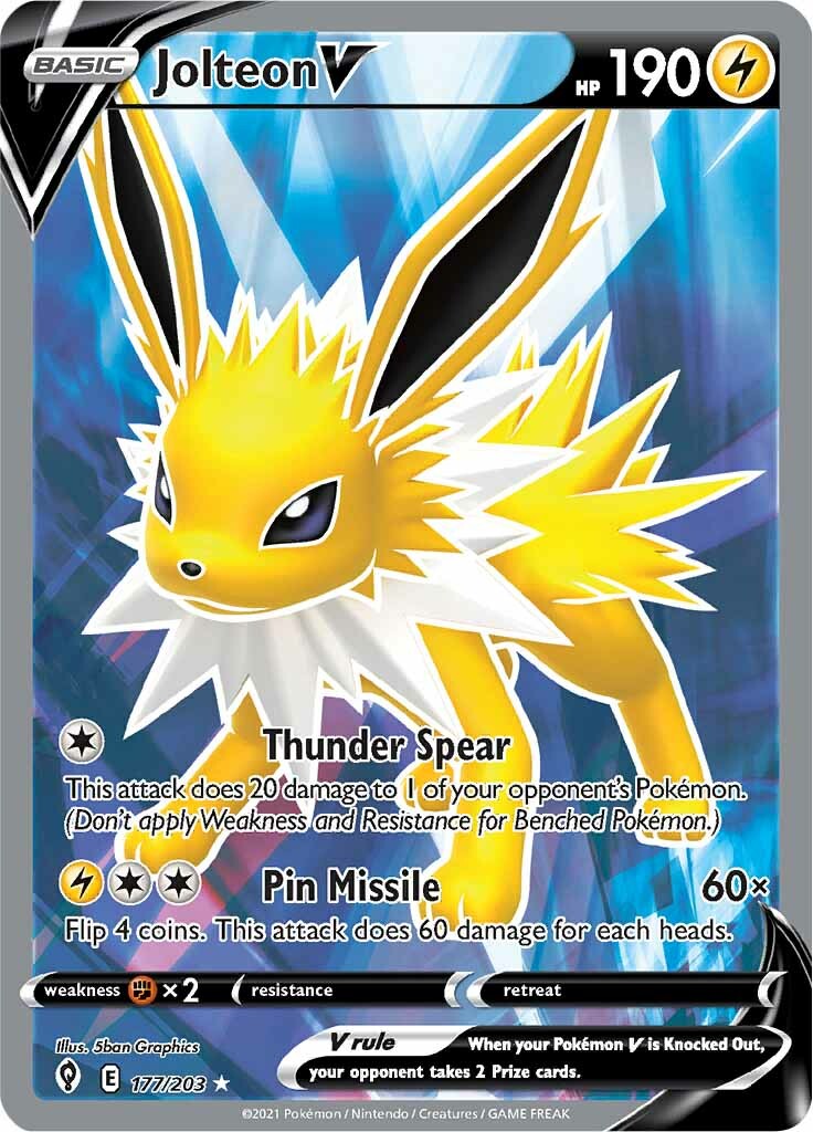 Jolteon V (177/203) [Sword & Shield: Evolving Skies] | All Aboard Games