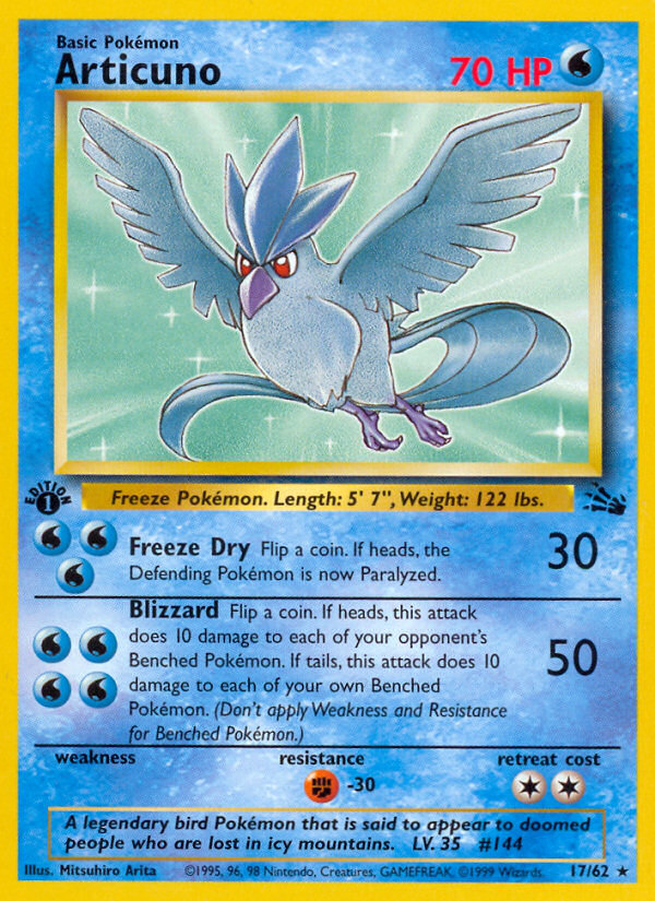 Articuno (17/62) [Fossil 1st Edition] | All Aboard Games