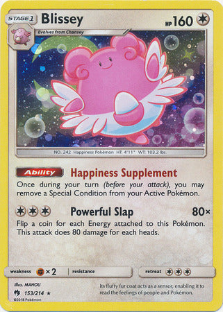 Blissey (153/214) (Cosmos Holo) [Sun & Moon: Lost Thunder] | All Aboard Games