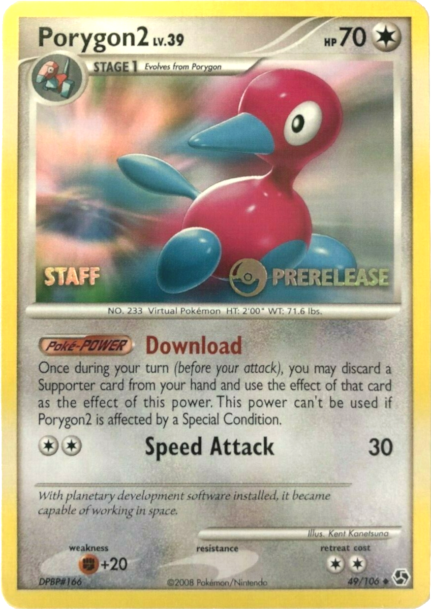 Porygon2 (49/106) (Staff Prerelease Promo) [Diamond & Pearl: Black Star Promos] | All Aboard Games