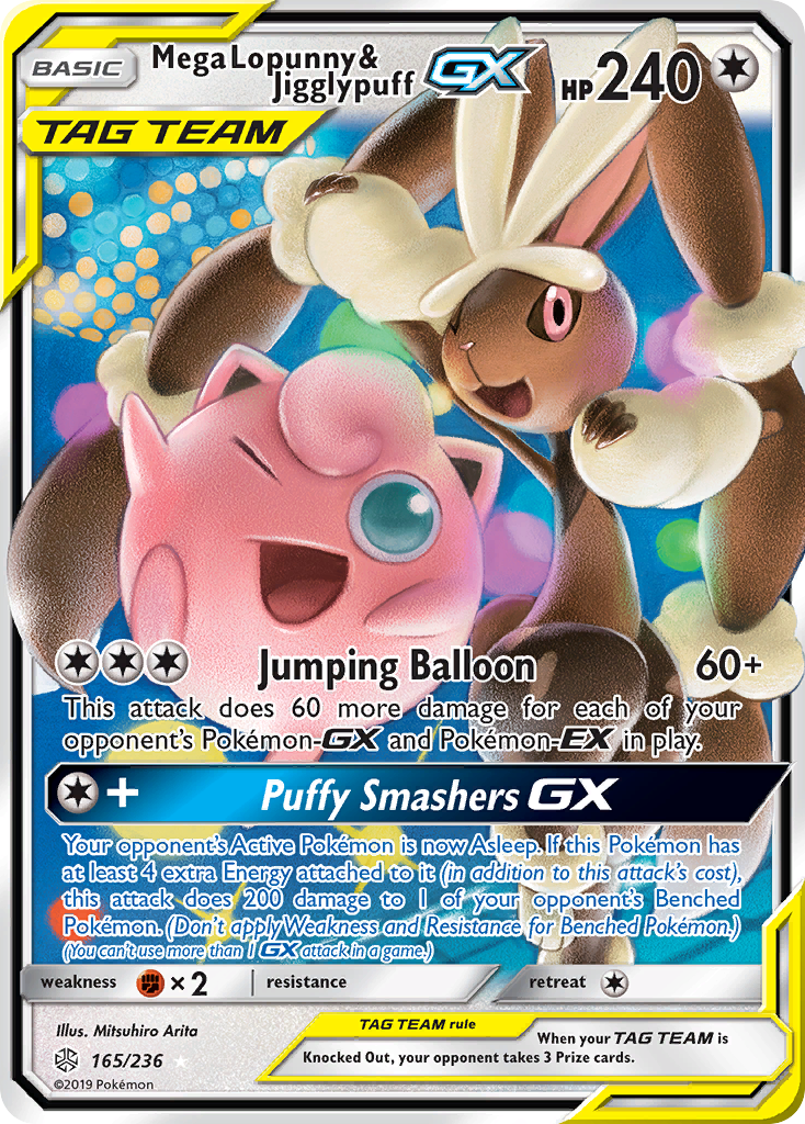 Mega Lopunny & Jigglypuff GX (165/236) [Sun & Moon: Cosmic Eclipse] | All Aboard Games