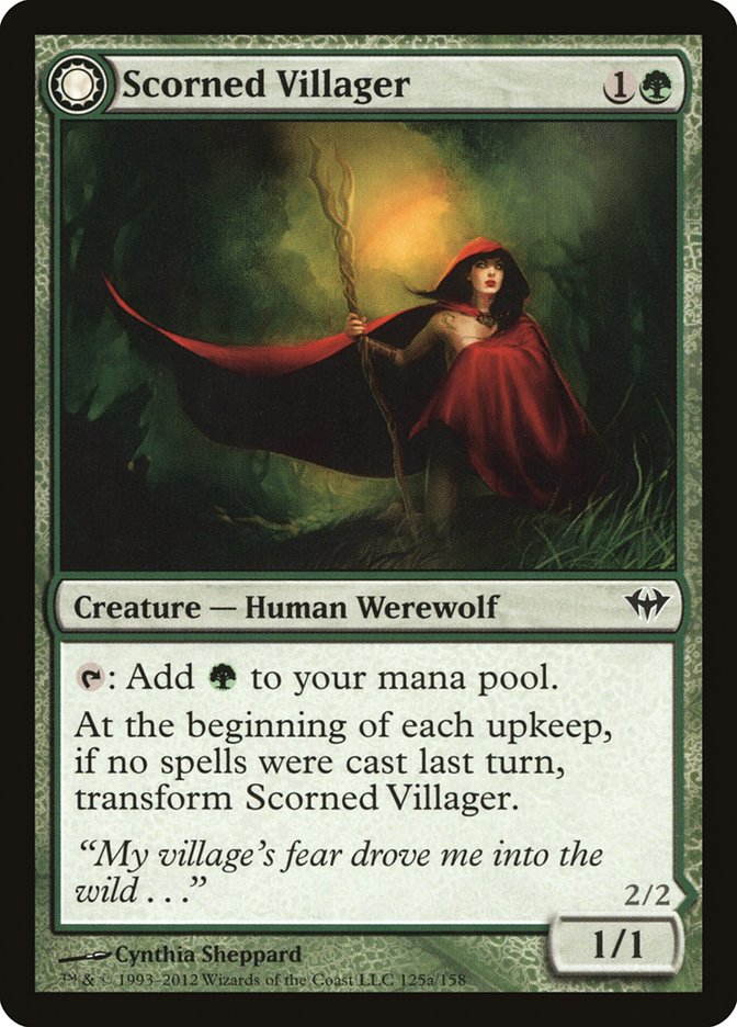 Scorned Villager // Moonscarred Werewolf [Dark Ascension] | All Aboard Games