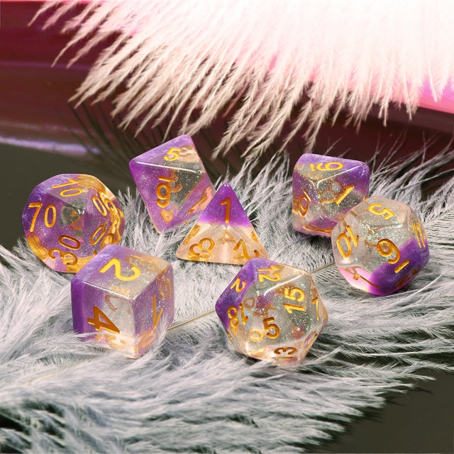 7pc Snowglobe Violet Glitter w/ Gold - HDC04 | All Aboard Games