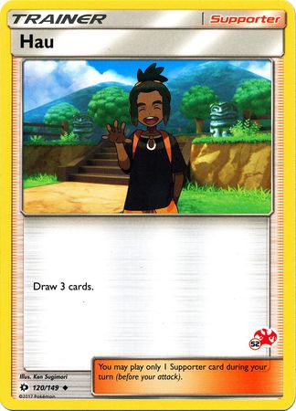 Hau (120/149) (Charizard Stamp #52) [Battle Academy 2020] | All Aboard Games