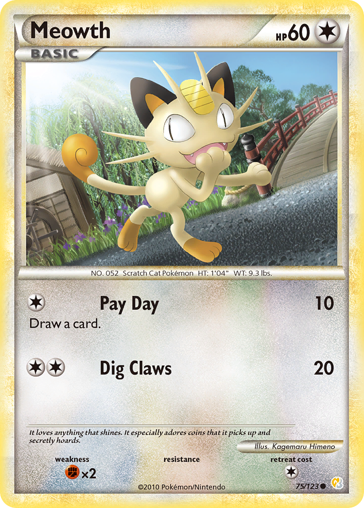 Meowth (75/123) [HeartGold & SoulSilver: Base Set] | All Aboard Games