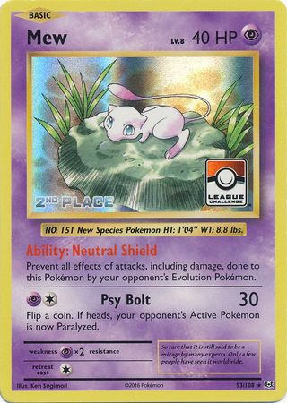 Mew (53/108) (League Promo 2nd Place) [XY: Evolutions] | All Aboard Games