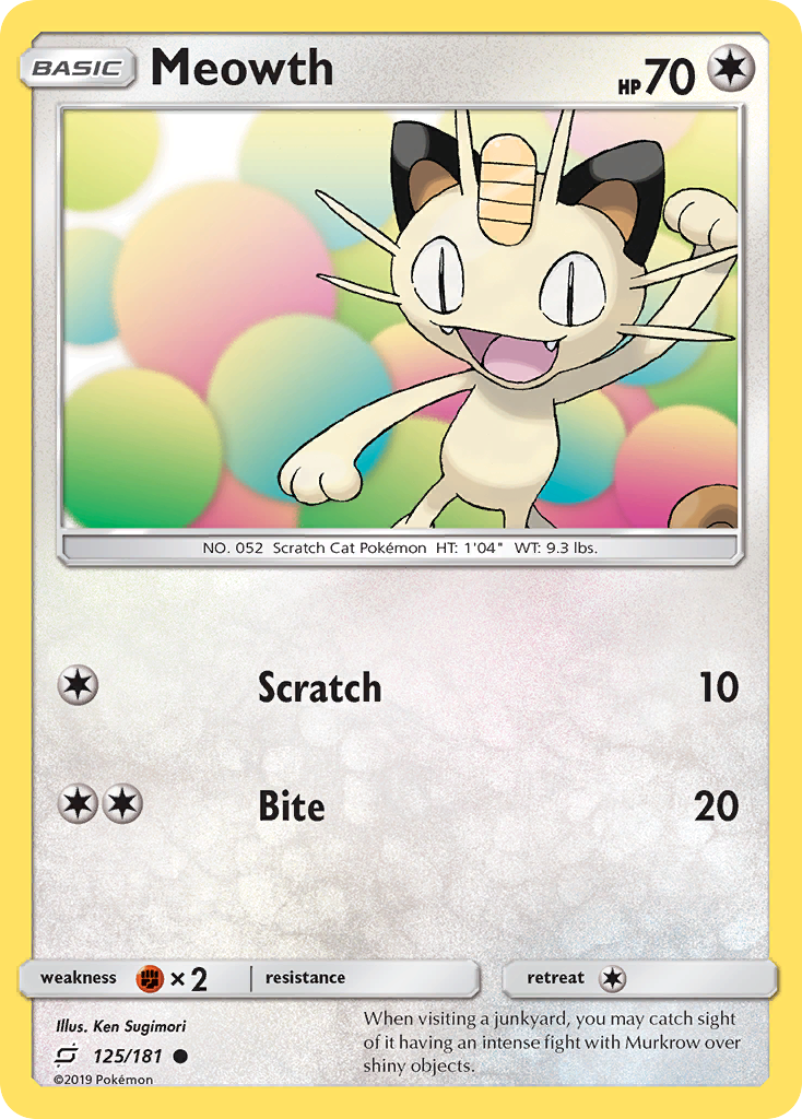 Meowth (125/181) [Sun & Moon: Team Up] | All Aboard Games