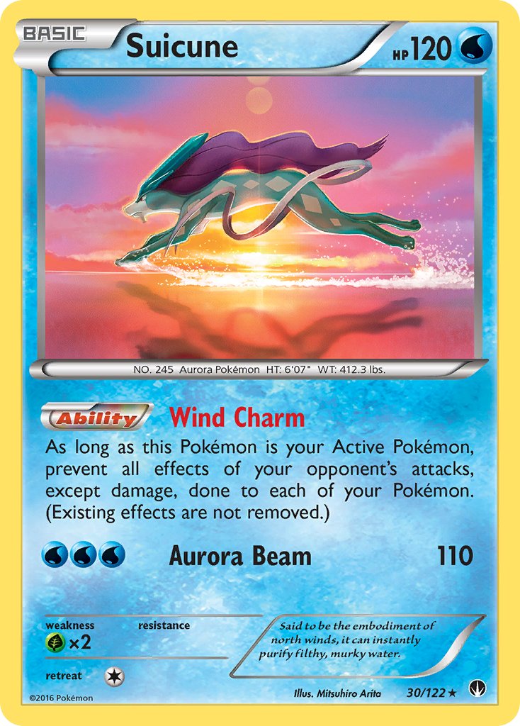 Suicune (30/122) (Cosmos Holo) (Blister Exclusive) [XY: BREAKpoint] | All Aboard Games