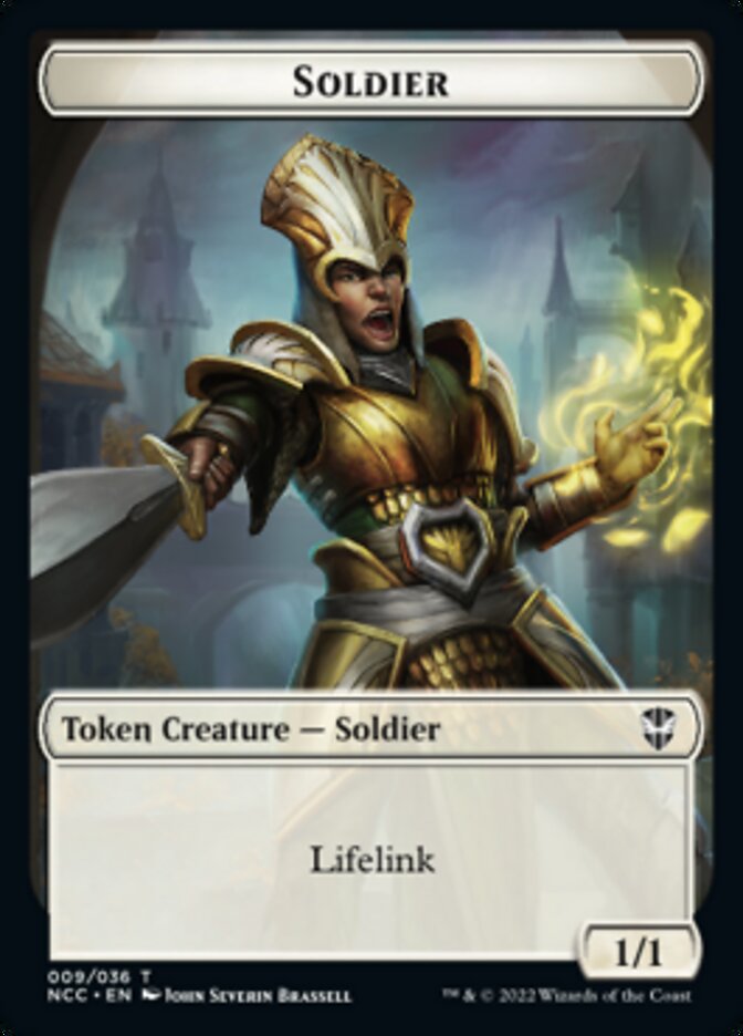 Soldier (09) // Cat Beast Double-sided Token [Streets of New Capenna Commander Tokens] | All Aboard Games