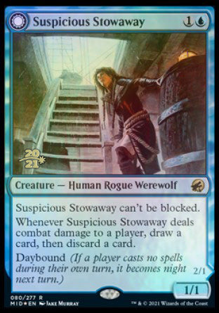 Suspicious Stowaway // Seafaring Werewolf [Innistrad: Midnight Hunt Prerelease Promos] | All Aboard Games