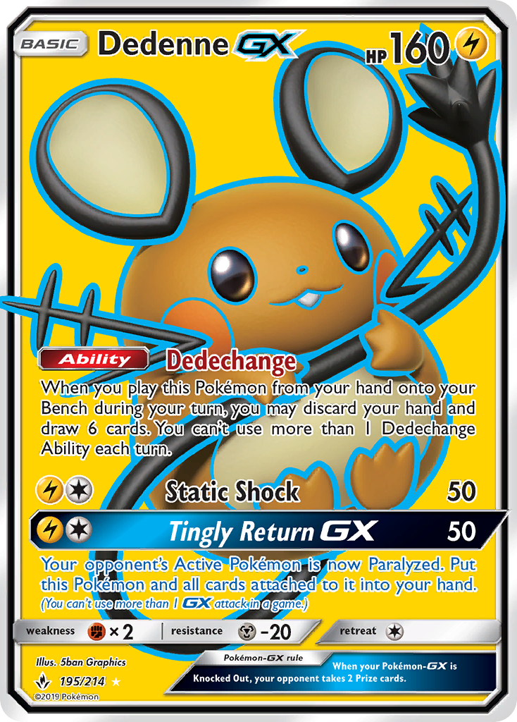 Dedenne GX (195/214) [Sun & Moon: Unbroken Bonds] | All Aboard Games