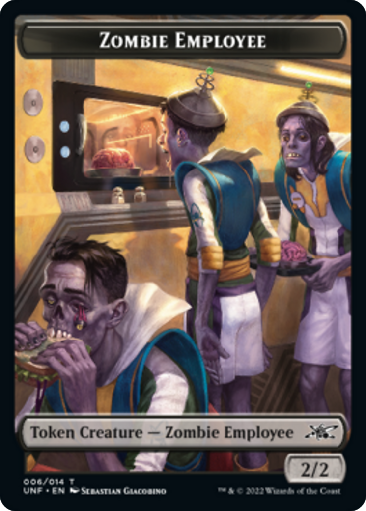 Zombie Employee // Treasure (013) Double-sided Token [Unfinity Tokens] | All Aboard Games