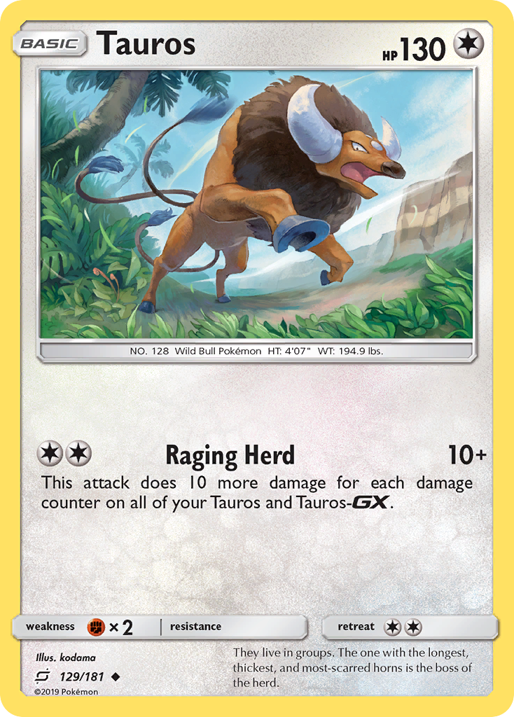 Tauros (129/181) [Sun & Moon: Team Up] | All Aboard Games