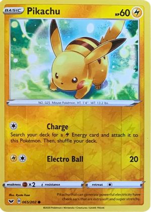 Pikachu (065/202) (Reverse Cosmos Holo) [Sword & Shield: Base Set] | All Aboard Games