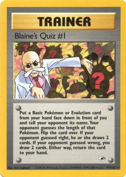 Blaine's Quiz #1 (97/132) [Gym Heroes Unlimited] | All Aboard Games