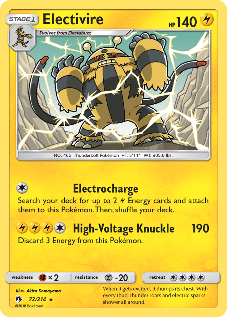 Electivire (72/214) [Sun & Moon: Lost Thunder] | All Aboard Games