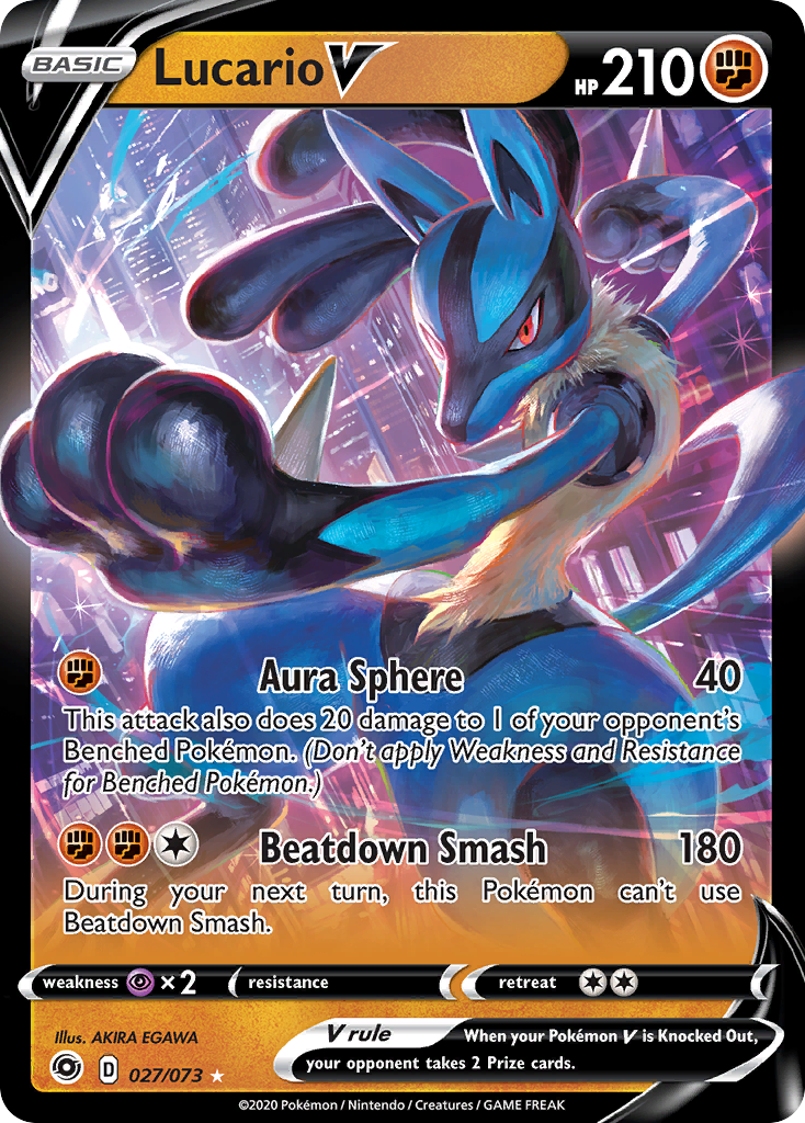 Lucario V (027/073) (Intro Deck) [Sword & Shield: Champion's Path] | All Aboard Games