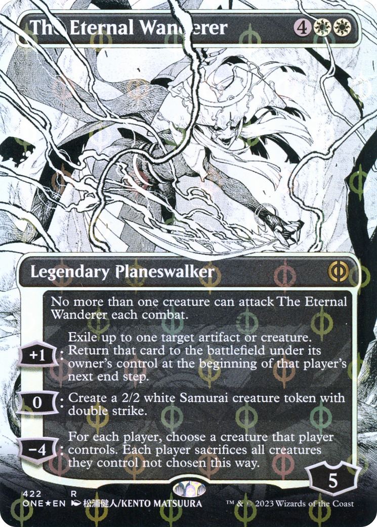 The Eternal Wanderer (Borderless Manga Step-and-Compleat Foil) [Phyrexia: All Will Be One] | All Aboard Games