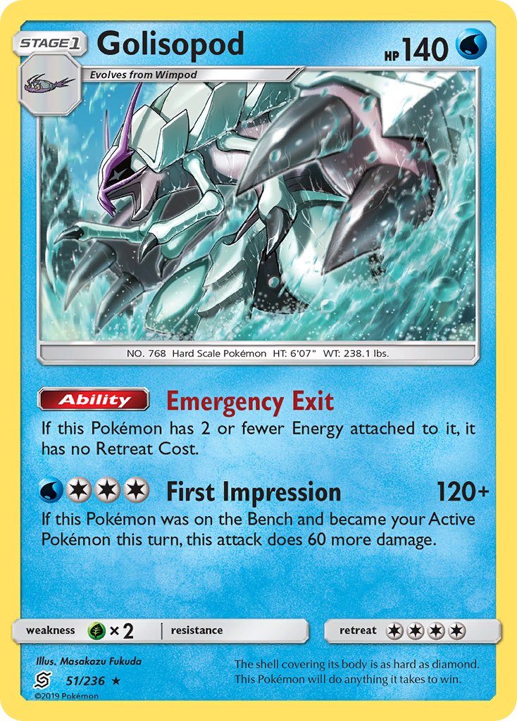 Golisopod (51/236) (Cosmos Holo) (Blister Exclusive) [Sun & Moon: Unified Minds] | All Aboard Games