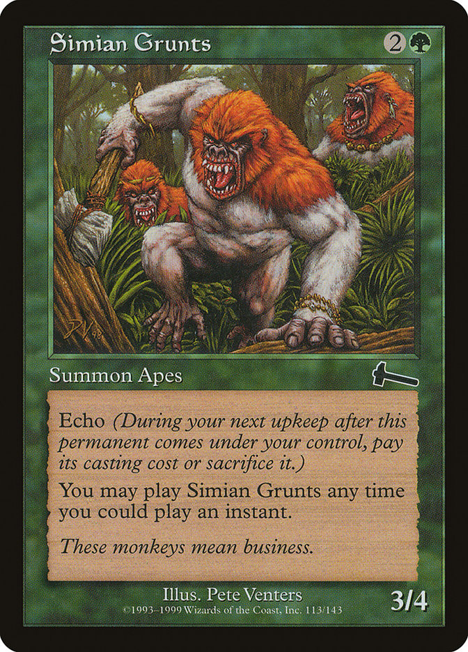 Simian Grunts [Urza's Legacy] | All Aboard Games