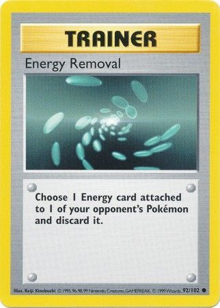 Energy Removal (92/102) [Base Set Shadowless Unlimited] | All Aboard Games