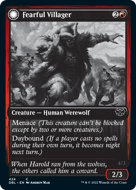 Fearful Villager // Fearsome Werewolf [Innistrad: Double Feature] | All Aboard Games