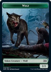 Wolf // Golem Double-sided Token [Double Masters Tokens] | All Aboard Games
