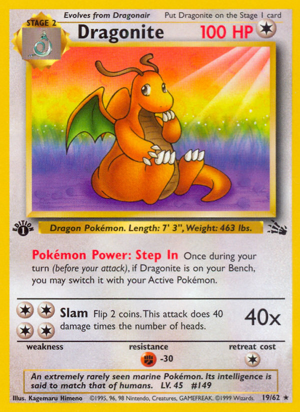 Dragonite (19/62) [Fossil 1st Edition] | All Aboard Games