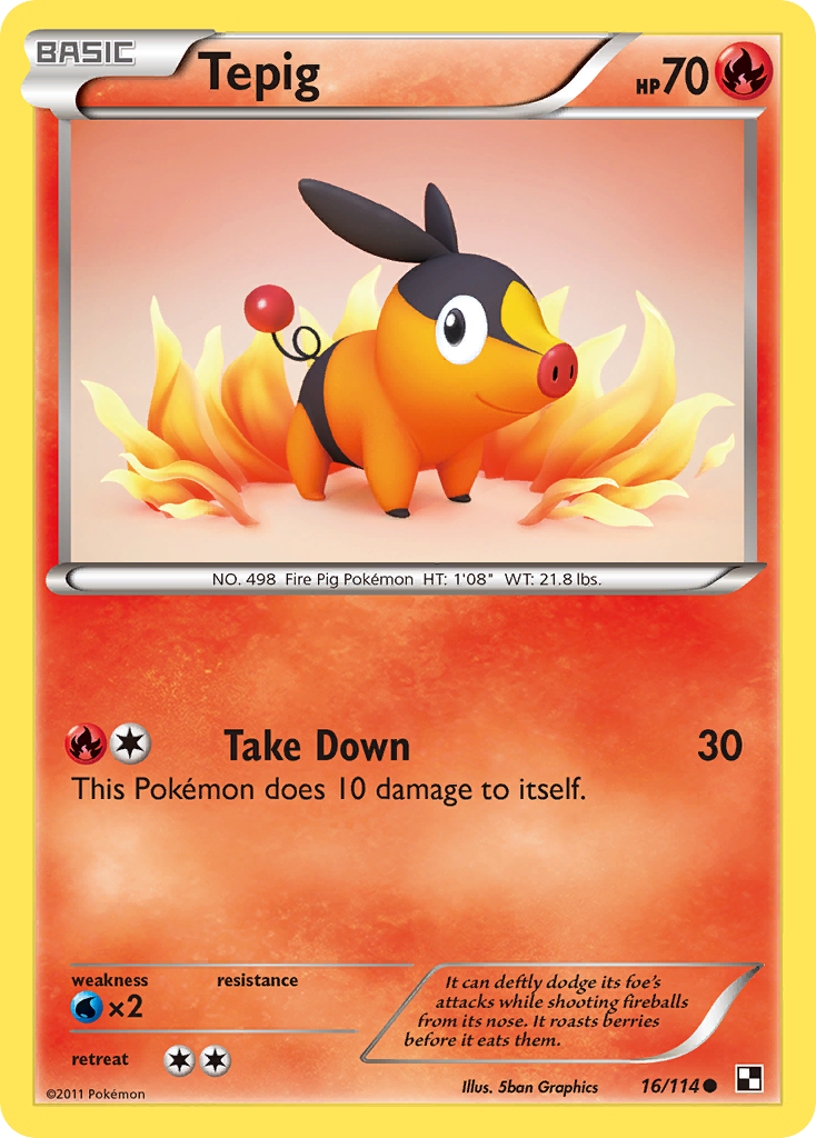 Tepig (16/114) [Black & White: Base Set] | All Aboard Games