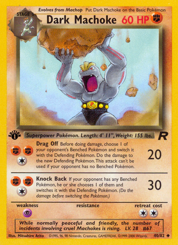 Dark Machoke (40/82) [Team Rocket 1st Edition] | All Aboard Games