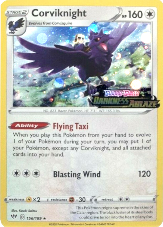 Corviknight (156/189) (Cosmos Holo) [Sword & Shield: Darkness Ablaze] | All Aboard Games