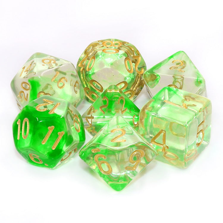 7pc Green Ripples w/ Gold - HDE04 | All Aboard Games