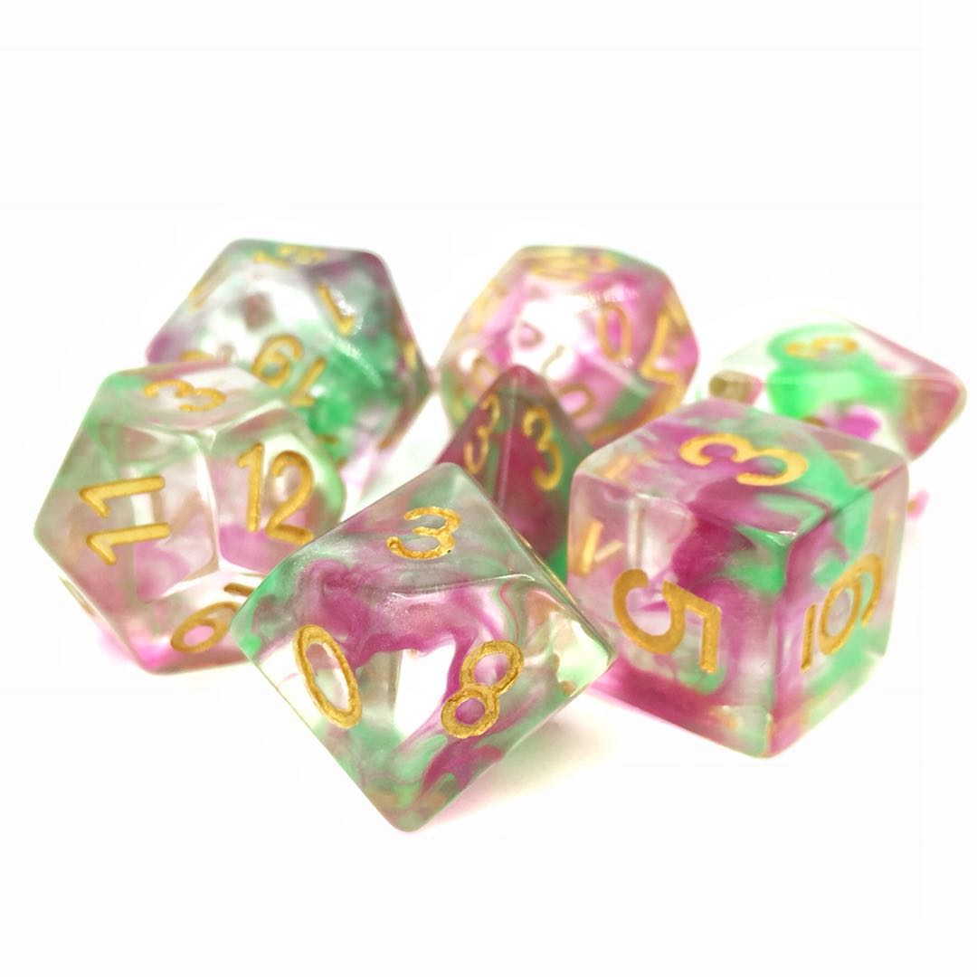 7pc Pearl Swirl Rose Red-Green w/ Gold - HDS01 | All Aboard Games