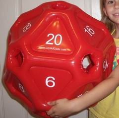 Inflatable D20: Black w/ Red | All Aboard Games