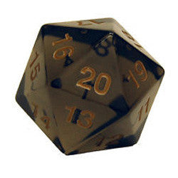 55mm Countdown D20 Translucent Black | All Aboard Games