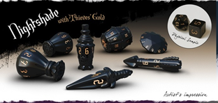 Poly Hero Dice - The Rogue 7-Dice Set - Nightshade | All Aboard Games