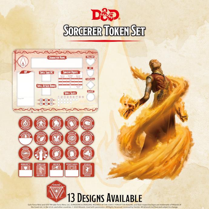 D&D - 5E: Sorcerer Token Set | All Aboard Games