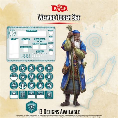 D&D - 5E: Wizard Token Set | All Aboard Games