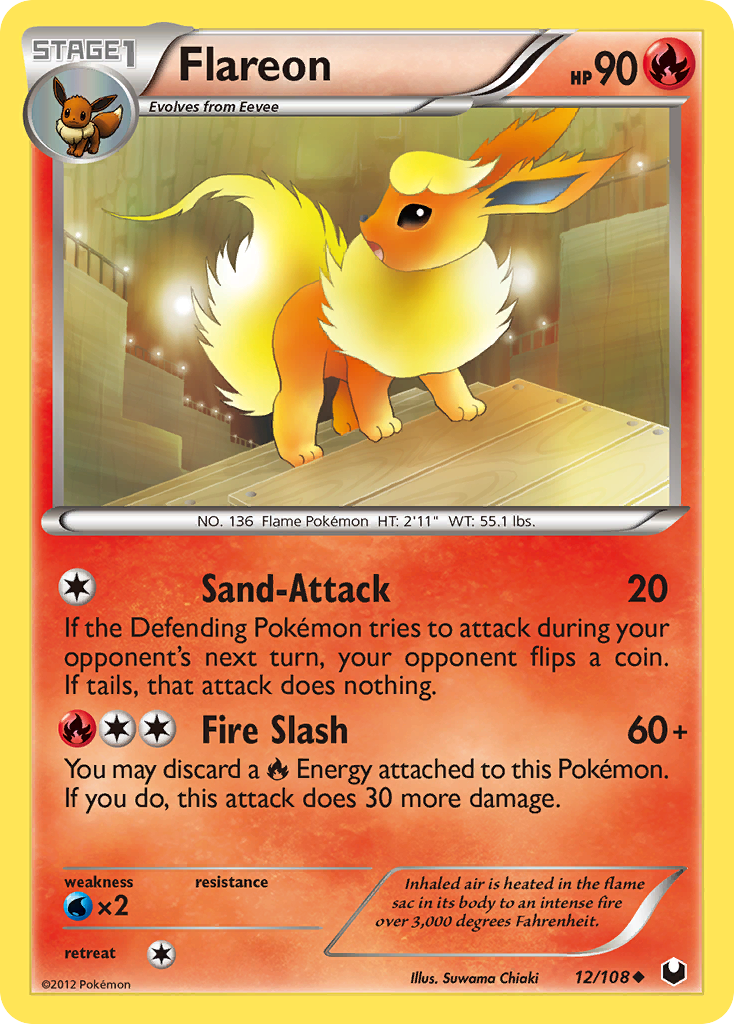 Flareon (12/108) [Black & White: Dark Explorers] | All Aboard Games