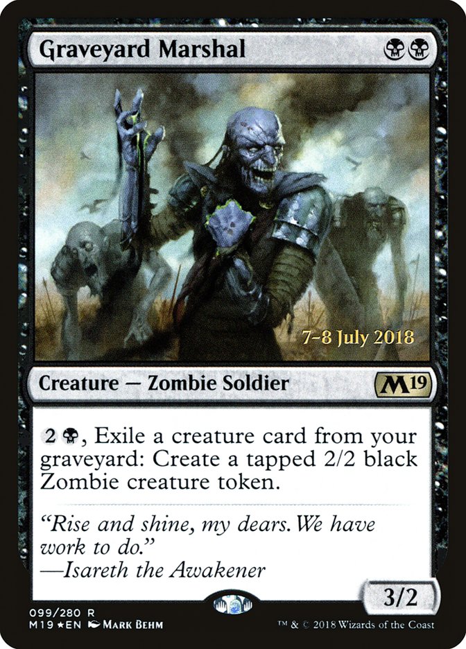 Graveyard Marshal  [Core Set 2019 Prerelease Promos] | All Aboard Games