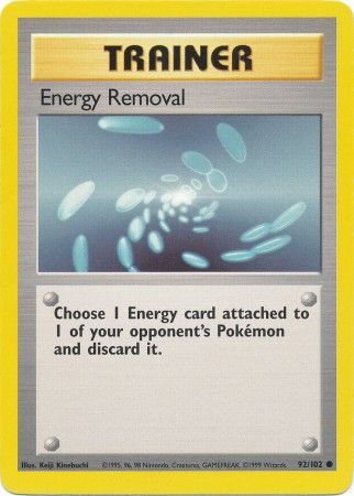 Energy Removal (92/102) [Base Set Unlimited] | All Aboard Games