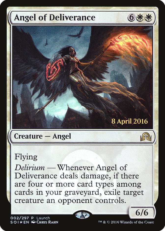 Angel of Deliverance (Prerelease) [Shadows over Innistrad Promos] | All Aboard Games
