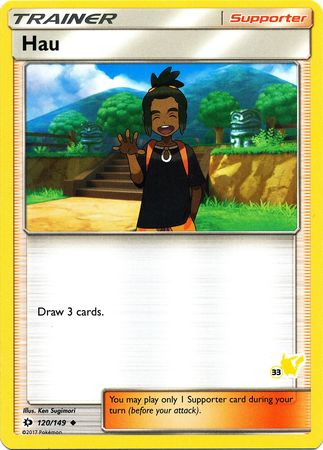 Hau (120/149) (Pikachu Stamp #33) [Battle Academy 2020] | All Aboard Games