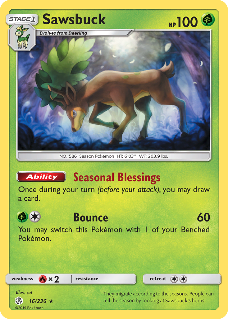 Sawsbuck (16/236) [Sun & Moon: Cosmic Eclipse] | All Aboard Games