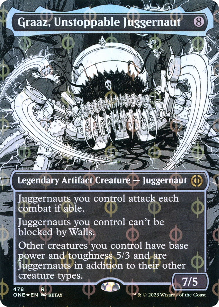 Graaz, Unstoppable Juggernaut (Borderless Manga Step-and-Compleat Foil) [Phyrexia: All Will Be One] | All Aboard Games