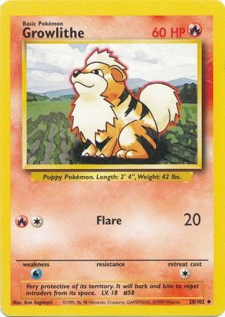 Growlithe (28/102) [Base Set Unlimited] | All Aboard Games