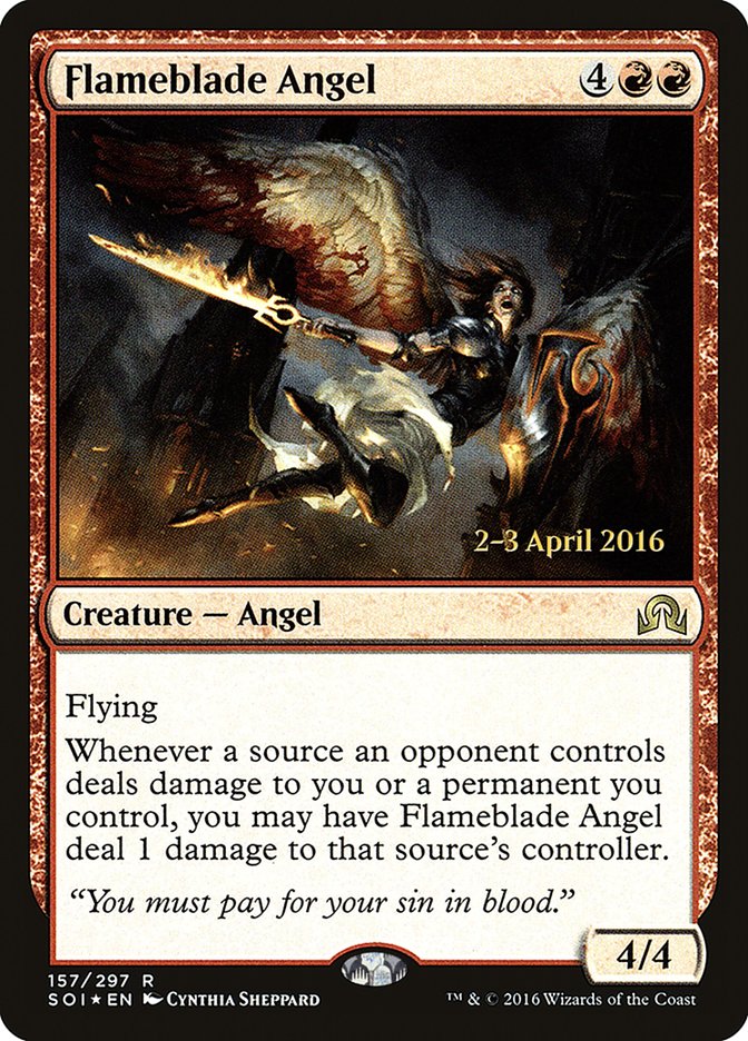 Flameblade Angel [Shadows over Innistrad Prerelease Promos] | All Aboard Games