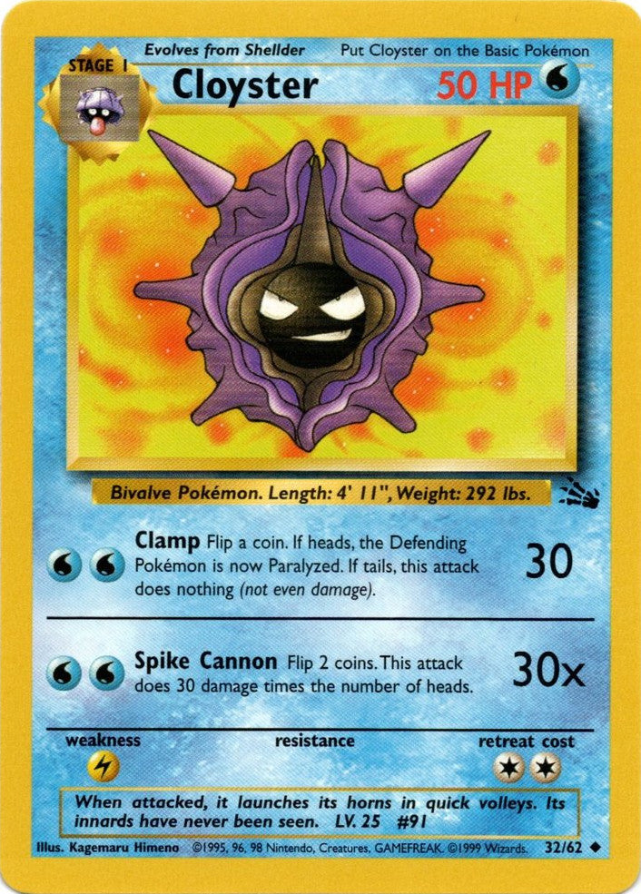 Cloyster (32/62) [Fossil Unlimited] | All Aboard Games