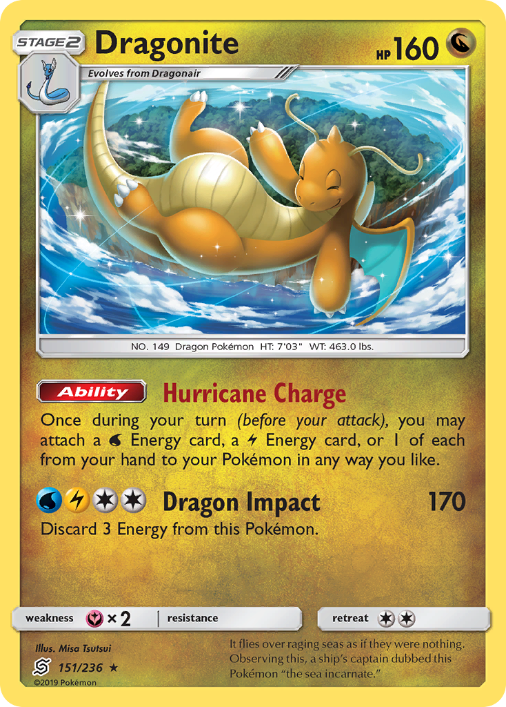 Dragonite (151/236) (Cosmos Holo) [Sun & Moon: Unified Minds] | All Aboard Games