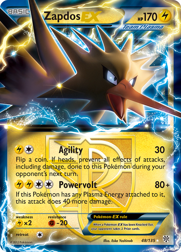 Zapdos EX (48/135) [Black & White: Plasma Storm] | All Aboard Games